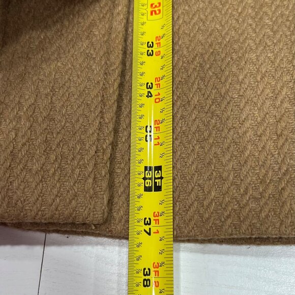 Liz Claiborne Womens Coat Wool Blend Faux Fur Detach Collar Cable Pattern‎ Sz M - Picture 14 of 14